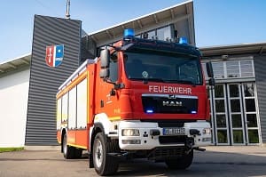 Der Rüstwagen von schräg vorn